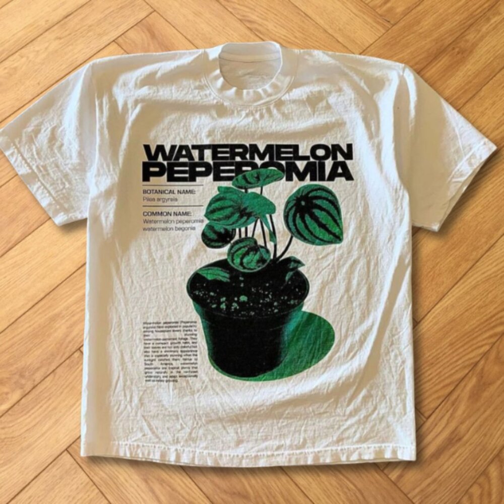 Watermelon Peperomia Plant Lover Graphic Tee White